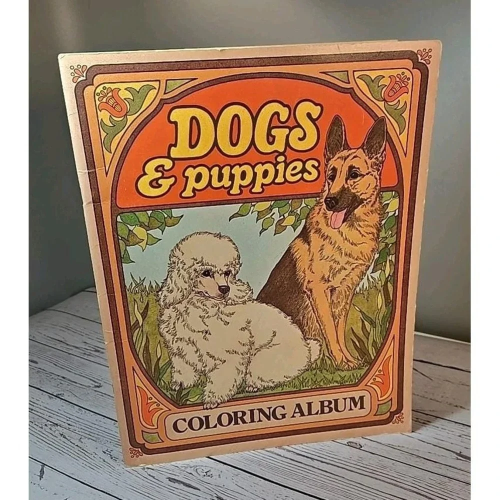 Rita WarnerDogs & Puppies Coloring Album Book Vintage Copyright 1977